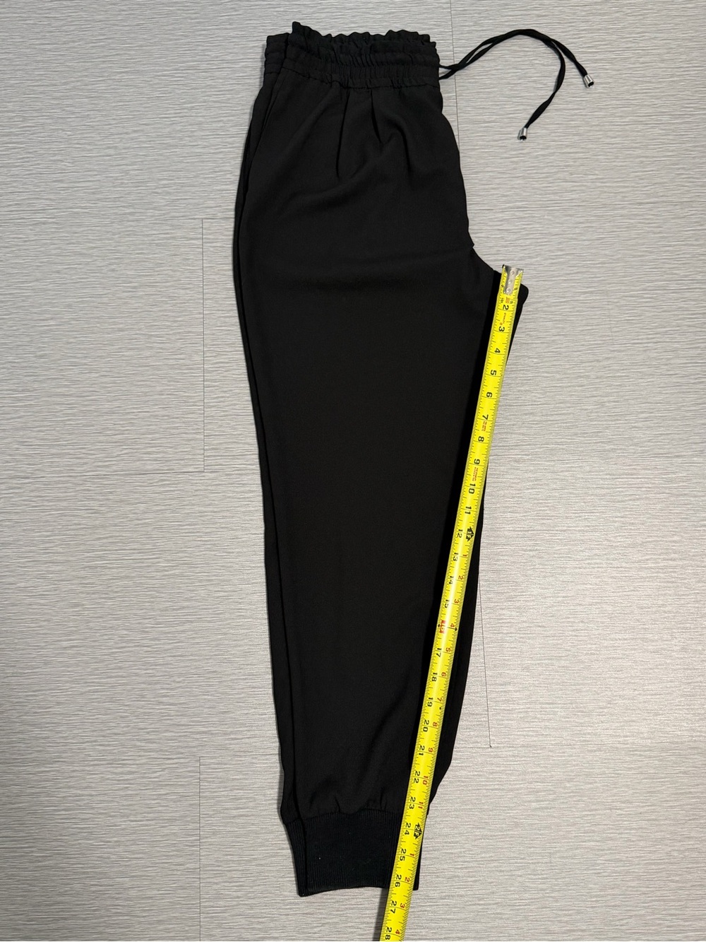 Zara Basic Black Jogger Pants Women’s Large Drawstring Elastic Waist, pockets - Picture 5 of 9